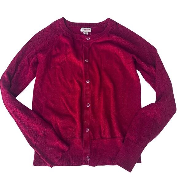 Cat & Jack Black Button-Front Cardigan - Girl's Large - Picture 1 of 3